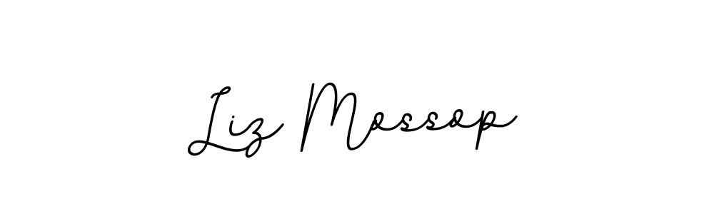 How to make Liz Mossop name signature. Use BallpointsItalic-DORy9 style for creating short signs online. This is the latest handwritten sign. Liz Mossop signature style 11 images and pictures png