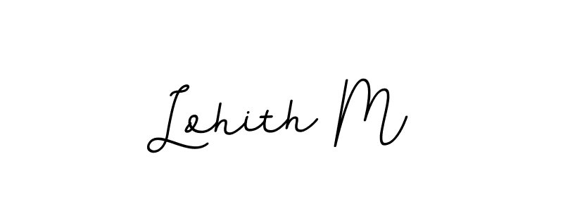 The best way (BallpointsItalic-DORy9) to make a short signature is to pick only two or three words in your name. The name Lohith M include a total of six letters. For converting this name. Lohith M signature style 11 images and pictures png
