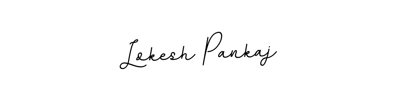 How to make Lokesh Pankaj name signature. Use BallpointsItalic-DORy9 style for creating short signs online. This is the latest handwritten sign. Lokesh Pankaj signature style 11 images and pictures png