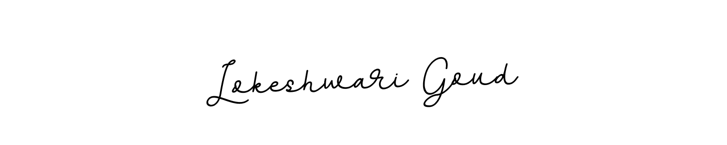 if you are searching for the best signature style for your name Lokeshwari Goud. so please give up your signature search. here we have designed multiple signature styles  using BallpointsItalic-DORy9. Lokeshwari Goud signature style 11 images and pictures png