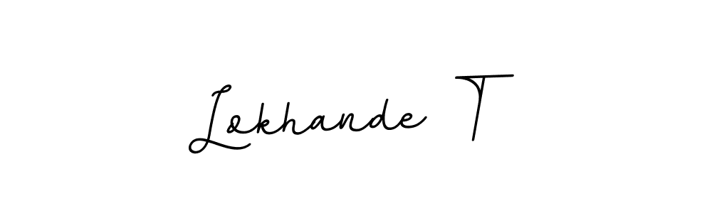 Use a signature maker to create a handwritten signature online. With this signature software, you can design (BallpointsItalic-DORy9) your own signature for name Lokhande T. Lokhande T signature style 11 images and pictures png