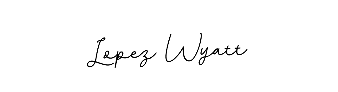 if you are searching for the best signature style for your name Lopez Wyatt. so please give up your signature search. here we have designed multiple signature styles  using BallpointsItalic-DORy9. Lopez Wyatt signature style 11 images and pictures png