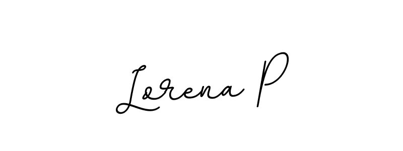 It looks lik you need a new signature style for name Lorena P. Design unique handwritten (BallpointsItalic-DORy9) signature with our free signature maker in just a few clicks. Lorena P signature style 11 images and pictures png