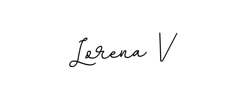 You should practise on your own different ways (BallpointsItalic-DORy9) to write your name (Lorena V) in signature. don't let someone else do it for you. Lorena V signature style 11 images and pictures png