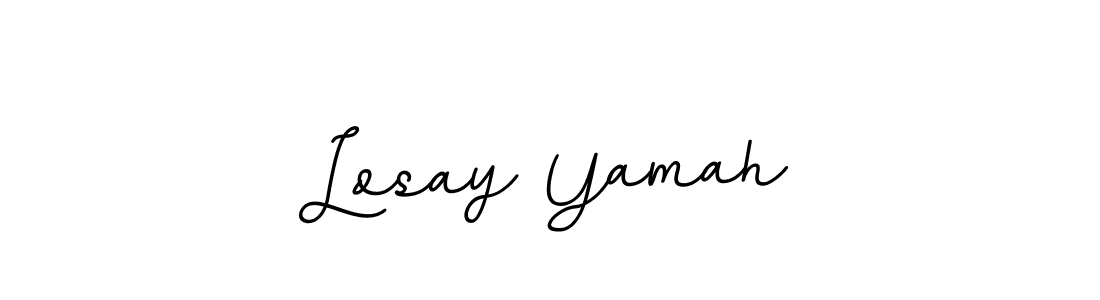 Design your own signature with our free online signature maker. With this signature software, you can create a handwritten (BallpointsItalic-DORy9) signature for name Losay Yamah. Losay Yamah signature style 11 images and pictures png