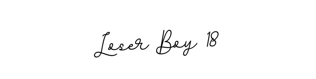 The best way (BallpointsItalic-DORy9) to make a short signature is to pick only two or three words in your name. The name Loser Boy 18 include a total of six letters. For converting this name. Loser Boy 18 signature style 11 images and pictures png