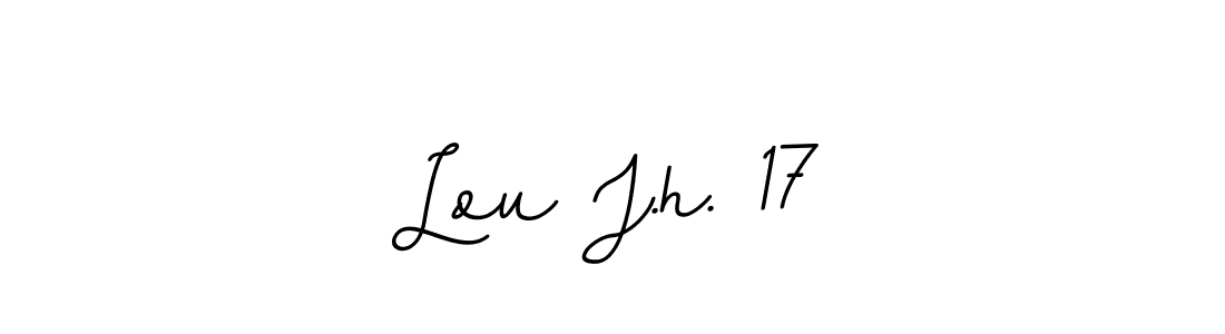 This is the best signature style for the Lou J.h. 17 name. Also you like these signature font (BallpointsItalic-DORy9). Mix name signature. Lou J.h. 17 signature style 11 images and pictures png