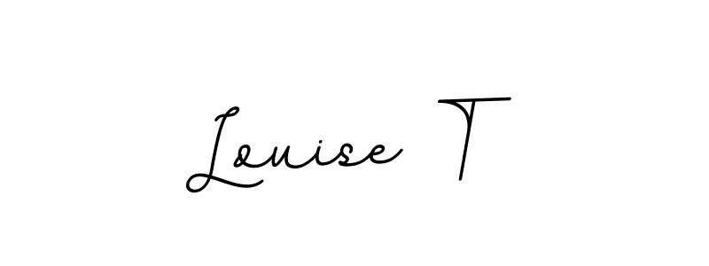 You should practise on your own different ways (BallpointsItalic-DORy9) to write your name (Louise T) in signature. don't let someone else do it for you. Louise T signature style 11 images and pictures png