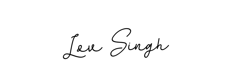 How to make Lov Singh name signature. Use BallpointsItalic-DORy9 style for creating short signs online. This is the latest handwritten sign. Lov Singh signature style 11 images and pictures png