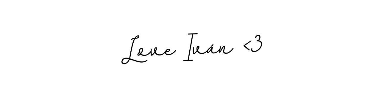 Love Iván <3 stylish signature style. Best Handwritten Sign (BallpointsItalic-DORy9) for my name. Handwritten Signature Collection Ideas for my name Love Iván <3. Love Iván <3 signature style 11 images and pictures png