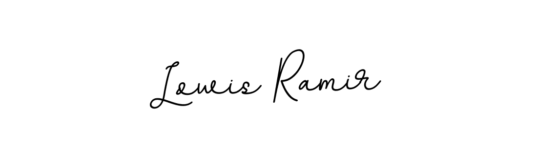How to make Lowis Ramir name signature. Use BallpointsItalic-DORy9 style for creating short signs online. This is the latest handwritten sign. Lowis Ramir signature style 11 images and pictures png