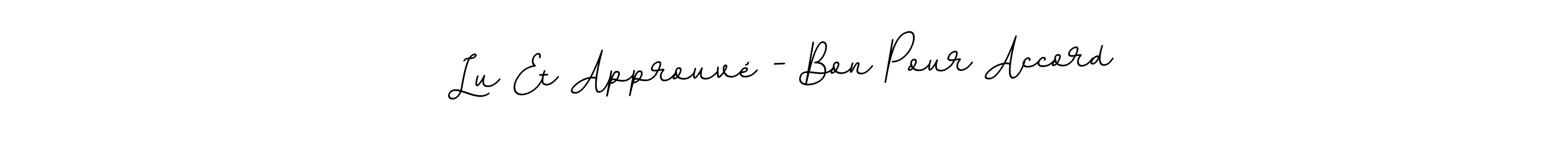 Use a signature maker to create a handwritten signature online. With this signature software, you can design (BallpointsItalic-DORy9) your own signature for name Lu Et Approuvé - Bon Pour Accord. Lu Et Approuvé - Bon Pour Accord signature style 11 images and pictures png