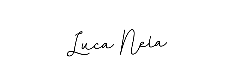 How to make Luca Nela name signature. Use BallpointsItalic-DORy9 style for creating short signs online. This is the latest handwritten sign. Luca Nela signature style 11 images and pictures png