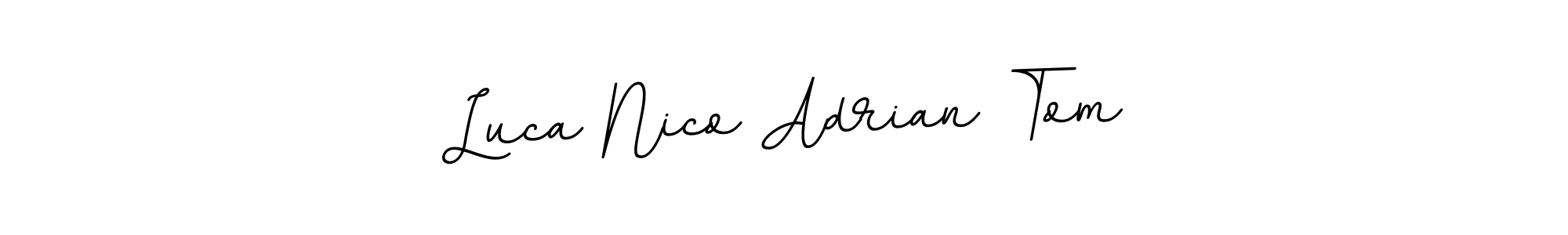 Create a beautiful signature design for name Luca Nico Adrian Tom. With this signature (BallpointsItalic-DORy9) fonts, you can make a handwritten signature for free. Luca Nico Adrian Tom signature style 11 images and pictures png