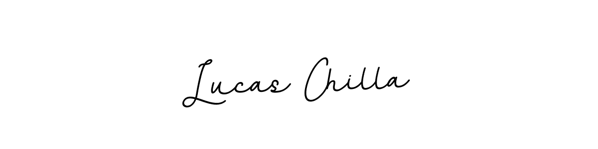 How to make Lucas Chilla name signature. Use BallpointsItalic-DORy9 style for creating short signs online. This is the latest handwritten sign. Lucas Chilla signature style 11 images and pictures png