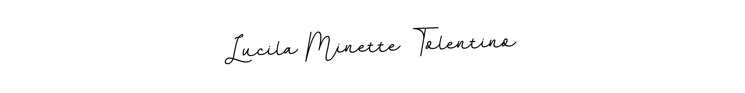 Design your own signature with our free online signature maker. With this signature software, you can create a handwritten (BallpointsItalic-DORy9) signature for name Lucila Minette Tolentino. Lucila Minette Tolentino signature style 11 images and pictures png