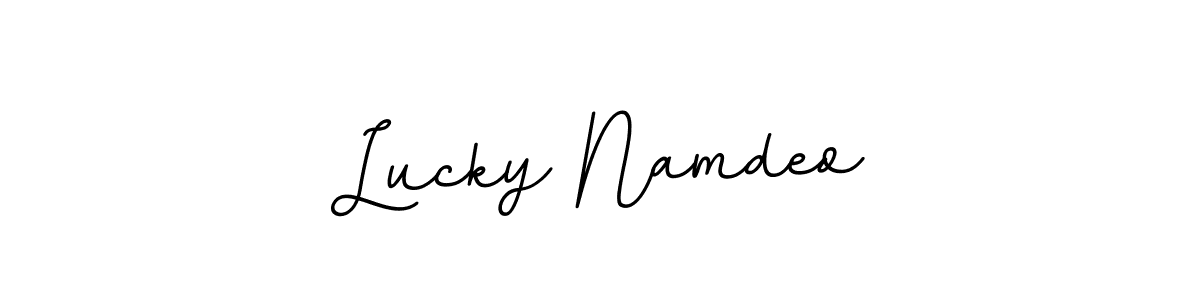How to Draw Lucky Namdeo signature style? BallpointsItalic-DORy9 is a latest design signature styles for name Lucky Namdeo. Lucky Namdeo signature style 11 images and pictures png