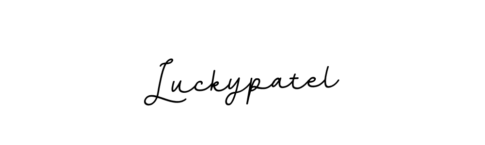 The best way (BallpointsItalic-DORy9) to make a short signature is to pick only two or three words in your name. The name Luckypatel include a total of six letters. For converting this name. Luckypatel signature style 11 images and pictures png