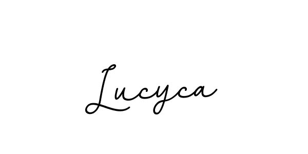 How to make Lucyca name signature. Use BallpointsItalic-DORy9 style for creating short signs online. This is the latest handwritten sign. Lucyca signature style 11 images and pictures png