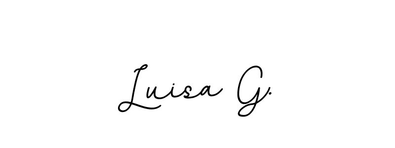This is the best signature style for the Luisa G. name. Also you like these signature font (BallpointsItalic-DORy9). Mix name signature. Luisa G. signature style 11 images and pictures png