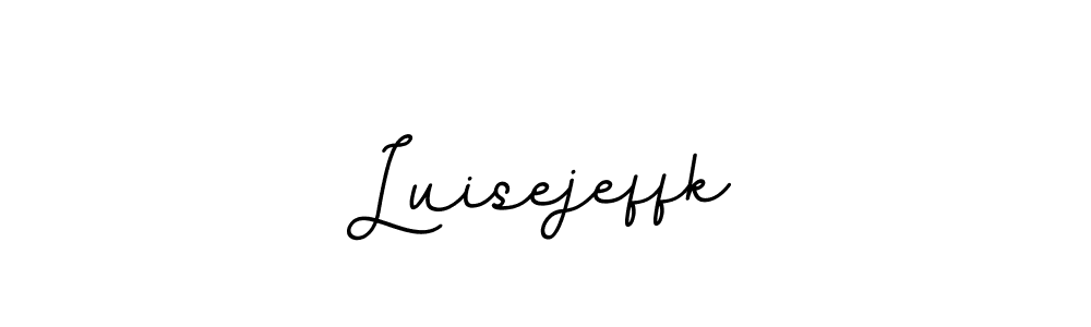 You should practise on your own different ways (BallpointsItalic-DORy9) to write your name (Luisejeffk) in signature. don't let someone else do it for you. Luisejeffk signature style 11 images and pictures png