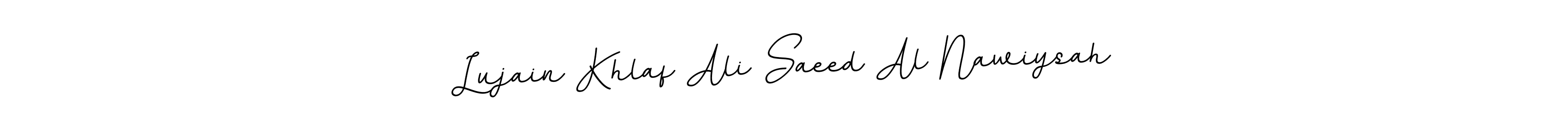 You can use this online signature creator to create a handwritten signature for the name Lujain Khlaf Ali Saeed Al Nawiysah. This is the best online autograph maker. Lujain Khlaf Ali Saeed Al Nawiysah signature style 11 images and pictures png