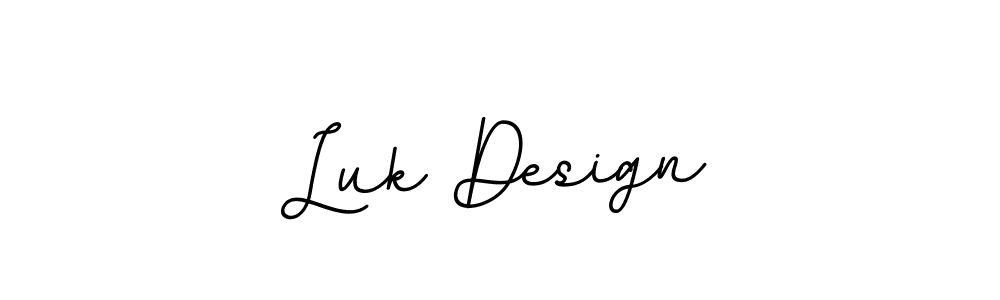 The best way (BallpointsItalic-DORy9) to make a short signature is to pick only two or three words in your name. The name Luk Design include a total of six letters. For converting this name. Luk Design signature style 11 images and pictures png