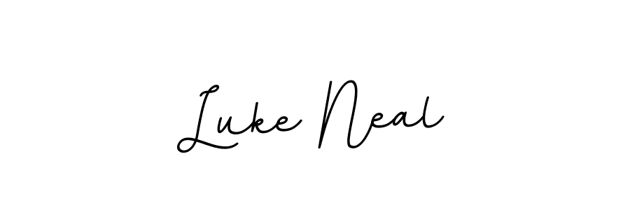 How to make Luke Neal name signature. Use BallpointsItalic-DORy9 style for creating short signs online. This is the latest handwritten sign. Luke Neal signature style 11 images and pictures png