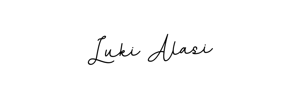 It looks lik you need a new signature style for name Luki Alasi. Design unique handwritten (BallpointsItalic-DORy9) signature with our free signature maker in just a few clicks. Luki Alasi signature style 11 images and pictures png