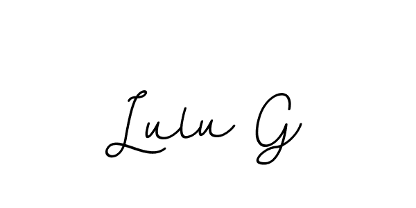 How to make Lulu G name signature. Use BallpointsItalic-DORy9 style for creating short signs online. This is the latest handwritten sign. Lulu G signature style 11 images and pictures png