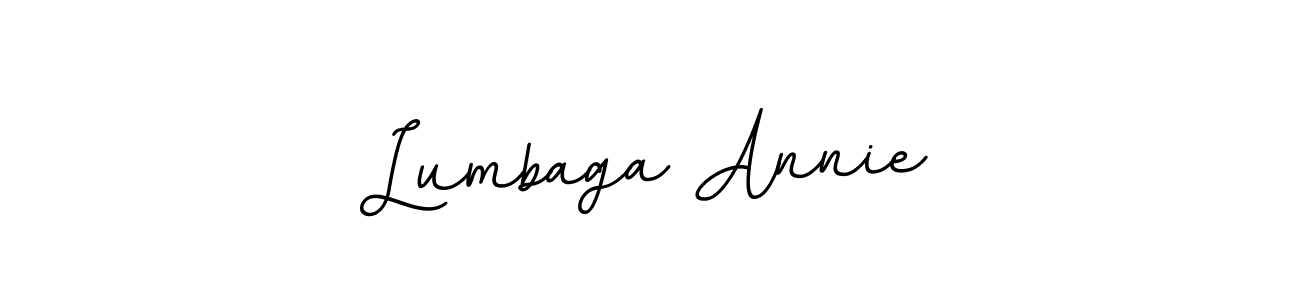 if you are searching for the best signature style for your name Lumbaga Annie. so please give up your signature search. here we have designed multiple signature styles  using BallpointsItalic-DORy9. Lumbaga Annie signature style 11 images and pictures png