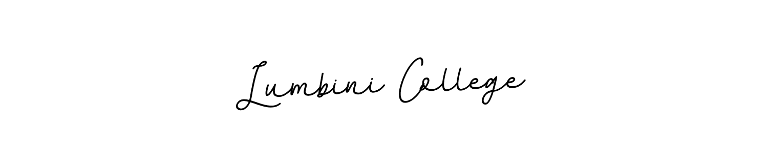 Make a beautiful signature design for name Lumbini College. With this signature (BallpointsItalic-DORy9) style, you can create a handwritten signature for free. Lumbini College signature style 11 images and pictures png