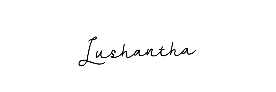 How to make Lushantha name signature. Use BallpointsItalic-DORy9 style for creating short signs online. This is the latest handwritten sign. Lushantha signature style 11 images and pictures png