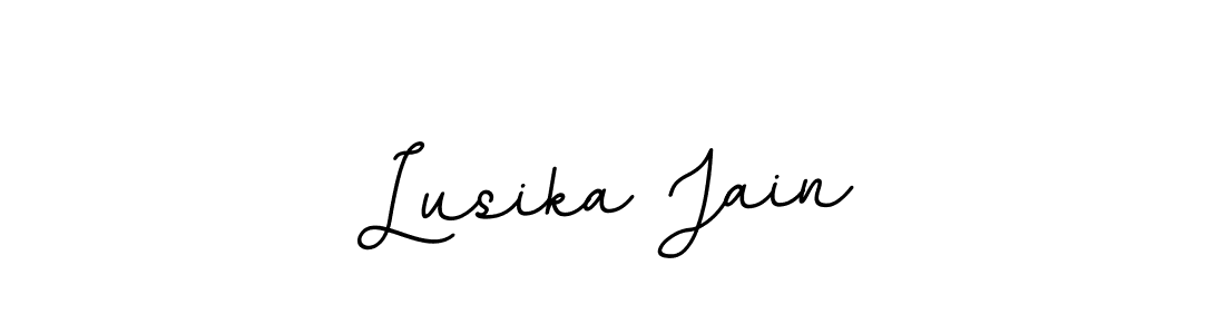 Use a signature maker to create a handwritten signature online. With this signature software, you can design (BallpointsItalic-DORy9) your own signature for name Lusika Jain. Lusika Jain signature style 11 images and pictures png