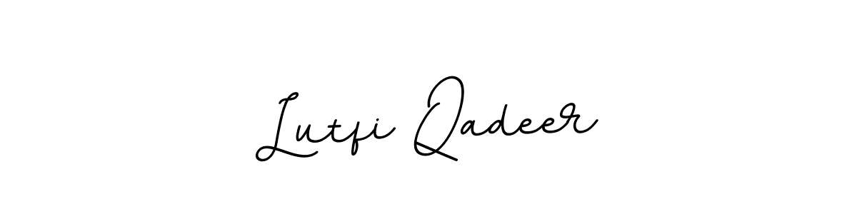 You should practise on your own different ways (BallpointsItalic-DORy9) to write your name (Lutfi Qadeer) in signature. don't let someone else do it for you. Lutfi Qadeer signature style 11 images and pictures png