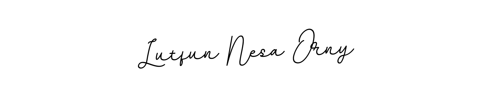 Also You can easily find your signature by using the search form. We will create Lutfun Nesa Orny name handwritten signature images for you free of cost using BallpointsItalic-DORy9 sign style. Lutfun Nesa Orny signature style 11 images and pictures png