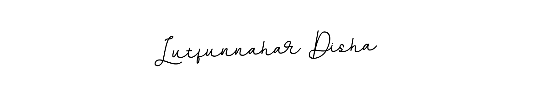 You should practise on your own different ways (BallpointsItalic-DORy9) to write your name (Lutfunnahar Disha) in signature. don't let someone else do it for you. Lutfunnahar Disha signature style 11 images and pictures png