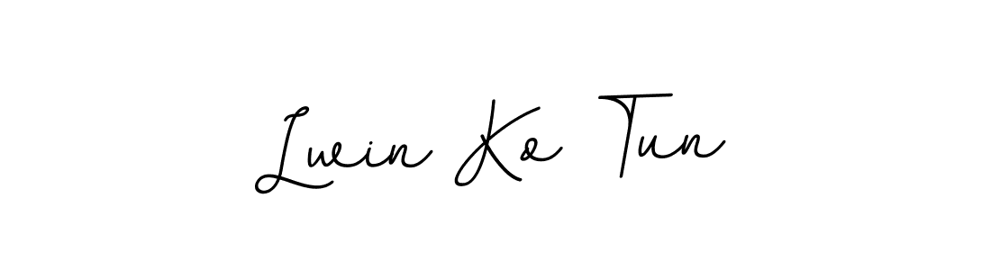 BallpointsItalic-DORy9 is a professional signature style that is perfect for those who want to add a touch of class to their signature. It is also a great choice for those who want to make their signature more unique. Get Lwin Ko Tun name to fancy signature for free. Lwin Ko Tun signature style 11 images and pictures png