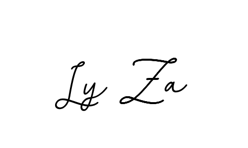 You should practise on your own different ways (BallpointsItalic-DORy9) to write your name (Ly Za) in signature. don't let someone else do it for you. Ly Za signature style 11 images and pictures png