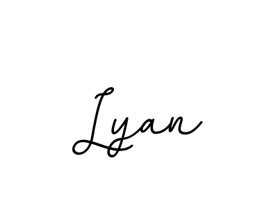 Create a beautiful signature design for name Lyan. With this signature (BallpointsItalic-DORy9) fonts, you can make a handwritten signature for free. Lyan signature style 11 images and pictures png