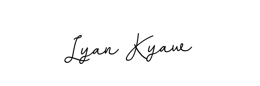 You should practise on your own different ways (BallpointsItalic-DORy9) to write your name (Lyan Kyaw) in signature. don't let someone else do it for you. Lyan Kyaw signature style 11 images and pictures png