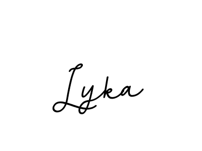 Design your own signature with our free online signature maker. With this signature software, you can create a handwritten (BallpointsItalic-DORy9) signature for name Lyka. Lyka signature style 11 images and pictures png