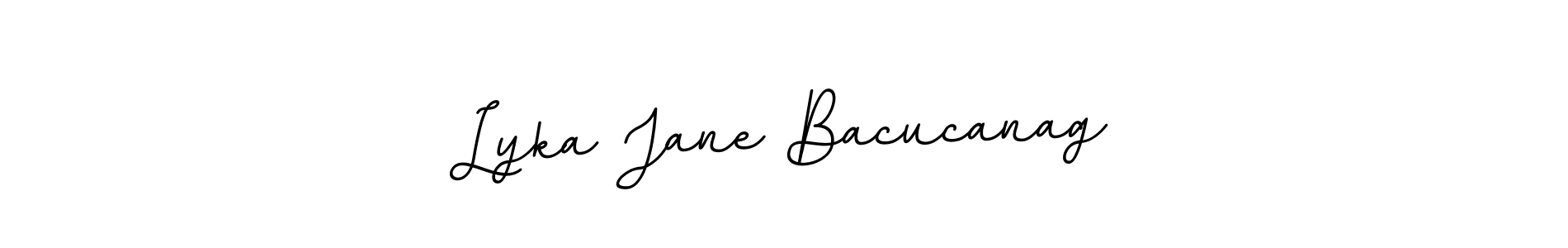 The best way (BallpointsItalic-DORy9) to make a short signature is to pick only two or three words in your name. The name Lyka Jane Bacucanag include a total of six letters. For converting this name. Lyka Jane Bacucanag signature style 11 images and pictures png