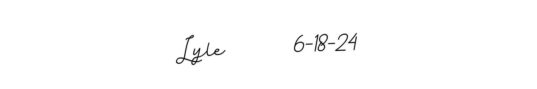 The best way (BallpointsItalic-DORy9) to make a short signature is to pick only two or three words in your name. The name Lyle       6-18-24 include a total of six letters. For converting this name. Lyle       6-18-24 signature style 11 images and pictures png