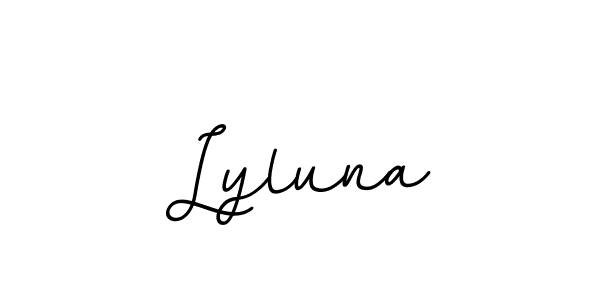 How to make Lyluna name signature. Use BallpointsItalic-DORy9 style for creating short signs online. This is the latest handwritten sign. Lyluna signature style 11 images and pictures png
