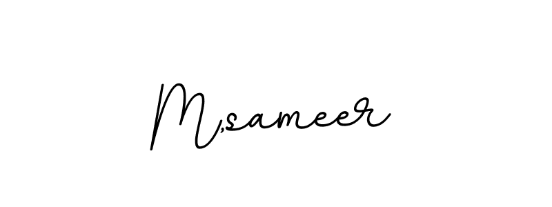 Design your own signature with our free online signature maker. With this signature software, you can create a handwritten (BallpointsItalic-DORy9) signature for name M,sameer. M,sameer signature style 11 images and pictures png