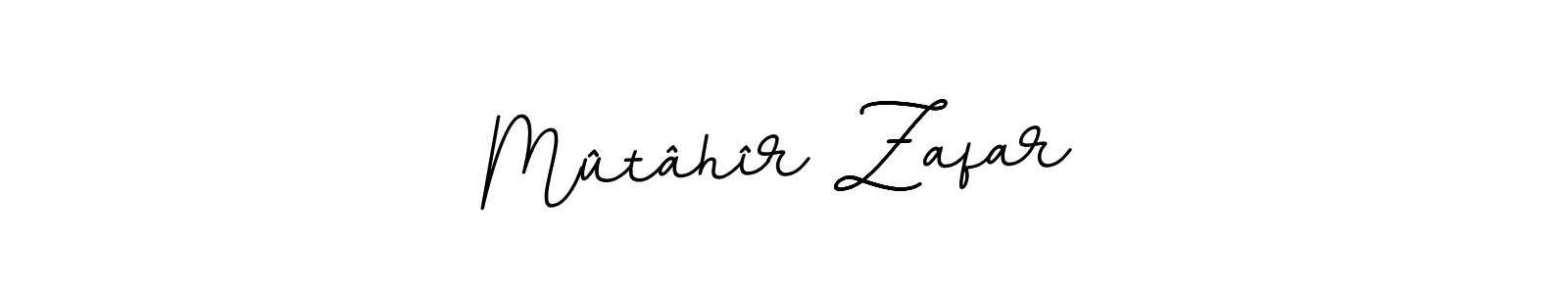 How to make Mûtâhîr Zafar name signature. Use BallpointsItalic-DORy9 style for creating short signs online. This is the latest handwritten sign. Mûtâhîr Zafar signature style 11 images and pictures png