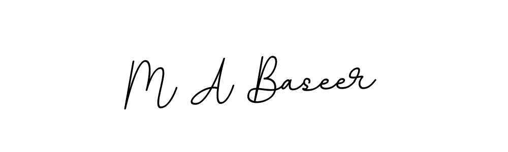How to make M A Baseer name signature. Use BallpointsItalic-DORy9 style for creating short signs online. This is the latest handwritten sign. M A Baseer signature style 11 images and pictures png