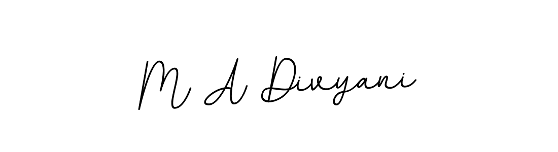 Design your own signature with our free online signature maker. With this signature software, you can create a handwritten (BallpointsItalic-DORy9) signature for name M A Divyani. M A Divyani signature style 11 images and pictures png
