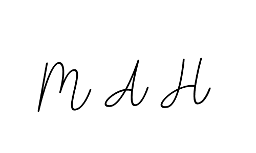 Make a beautiful signature design for name M A H. With this signature (BallpointsItalic-DORy9) style, you can create a handwritten signature for free. M A H signature style 11 images and pictures png